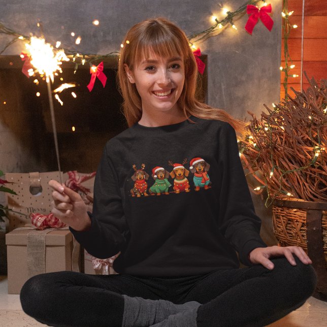 Funny Christmas Dachshunds Sweatshirt (Creator Uploaded)