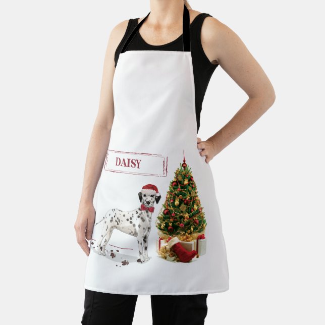 Funny Christmas Dalmatian Dog and Tree Apron (Insitu)