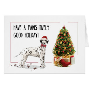 Funny Christmas Dalmation Dog and Tree