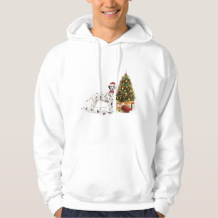 Funny Christmas Dalmation Dog and Tree Hoodie