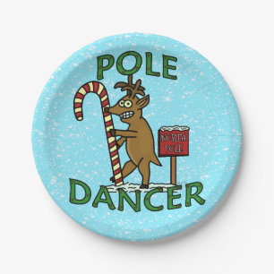 Funny Christmas Dancer Reindeer Pun Party Paper Plate