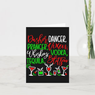 Funny Christmas Dasher Dancer Prancer Vixen Whiske Card