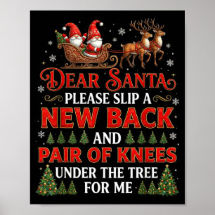 Funny Christmas Dear Santa Please Slip A New Back  Poster