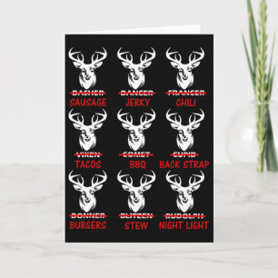 Funny Christmas Deer Bow Hunting Santa Card