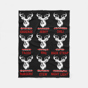 Funny Christmas Deer Bow Hunting Santa Fleece Blanket