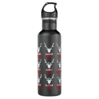 Funny Christmas Deer Hunters All of Santa's Reinde 710 Ml Water Bottle