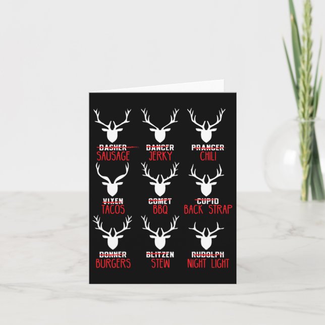 Funny Christmas Deer Hunters All Of Santa's Reinde Card (Front)