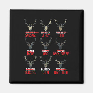 Funny Christmas Deer Hunters All Of Santa's Reinde Magnet