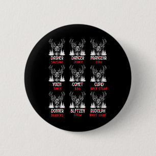 Funny Christmas Deer Hunters Santa’s Reindeer Men  6 Cm Round Badge
