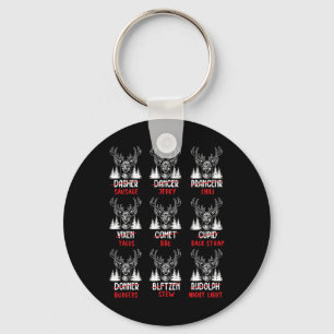Funny Christmas Deer Hunters Santa’s Reindeer Men  Key Ring