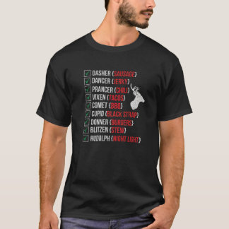 Funny Christmas Deer Hunters Santa's Reindeer Meat T-Shirt