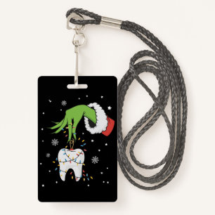 Funny Christmas Dentist Dental Squad Gift Xmas ID Badge