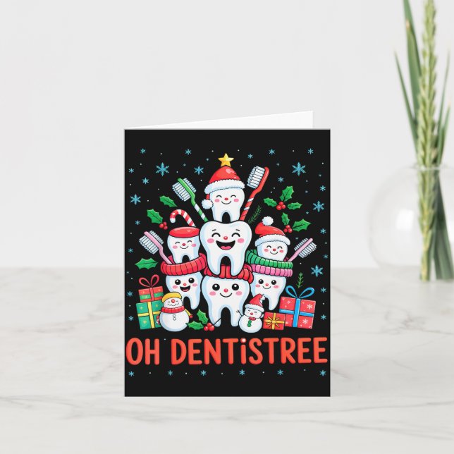 Funny Christmas Dentist Xmas Dental Oh Dentistree  Card (Front)