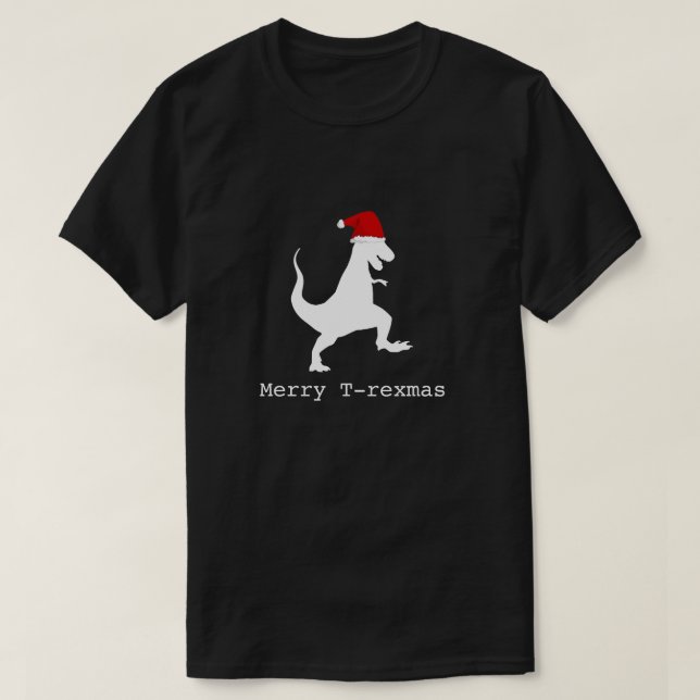 Funny Christmas Dinosaur 'Merry T-rexmas' T-Shirt (Design Front)