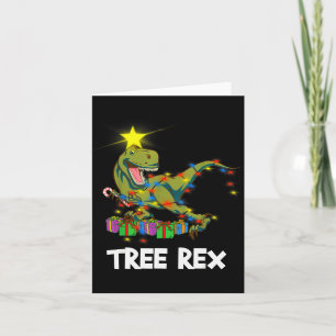Funny Christmas Dinosaur Tree Rex Men Women Kids G Card