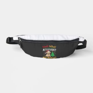 Funny Christmas Dog Attitude Holiday Bum Bags