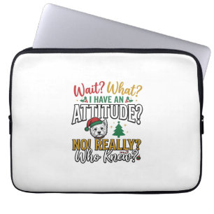 Funny Christmas Dog Attitude Quote Vintage Shirt D Laptop Sleeve