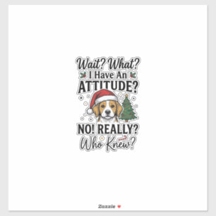 Funny Christmas Dog Attitude Vintage Engraving Shi