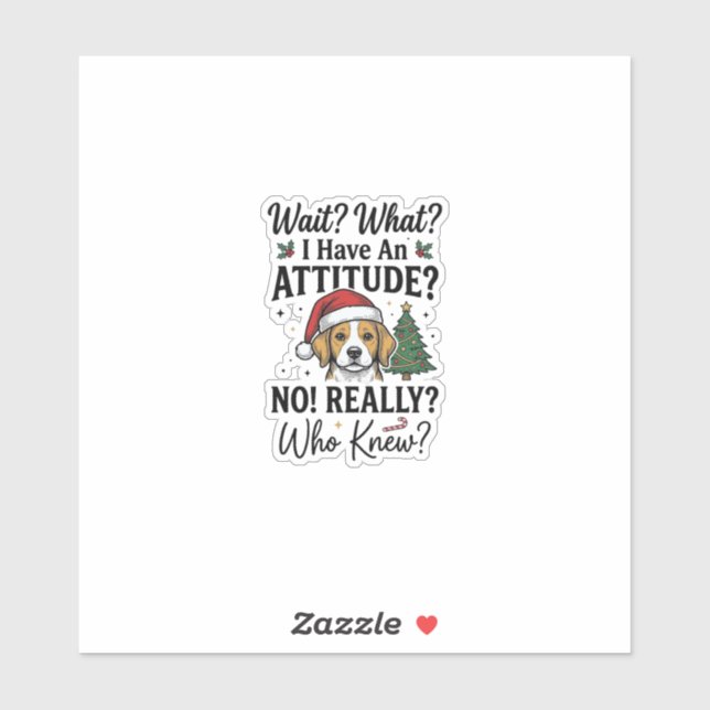 Funny Christmas Dog Attitude Vintage Engraving Shi (Sheet)