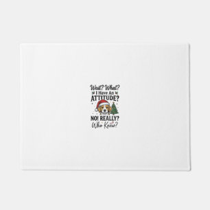 Funny Christmas Dog Attitude Vintage Engraving Shi Doormat