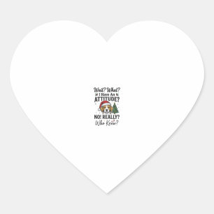 Funny Christmas Dog Attitude Vintage Engraving Shi Heart Sticker