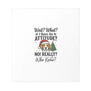 Funny Christmas Dog Attitude Vintage Engraving Shi Notepad