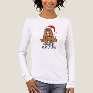Funny Christmas Dog Singing “Fa La La”  Tri-Blend Shirt