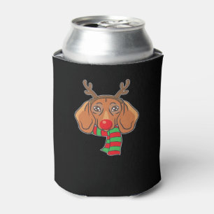 Funny Christmas Dog Xmas Reindeer Dachshund Holida Can Cooler