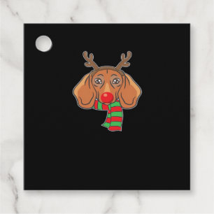 Funny Christmas Dog Xmas Reindeer Dachshund Holida Favour Tags