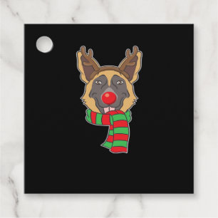 Funny Christmas Dog Xmas Reindeer German Shepherd  Favour Tags