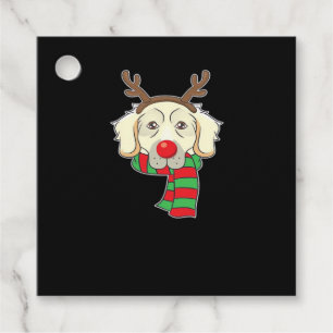 Funny Christmas Dog Xmas Reindeer Golden Retriever Favour Tags