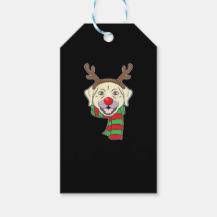 Funny Christmas Dog Xmas Reindeer Labrador Holiday Gift Tags