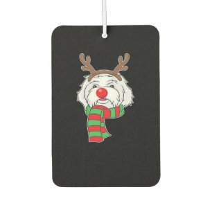 Funny Christmas Dog Xmas Reindeer Maltese Dog Holi Car Air Freshener