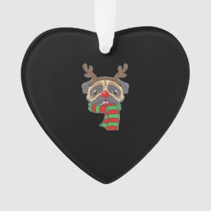 Funny Christmas Dog Xmas Reindeer Pug Holiday Gift Ornament