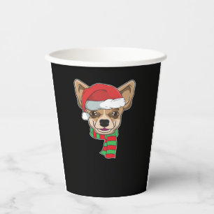 Funny Christmas Dog Xmas Santa Chihuahua Holiday G Paper Cups