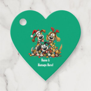 🐕 Funny Christmas Dogs Christmas Lights Favour Tags