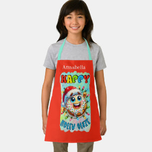 Funny Christmas doughnuts add name  Apron