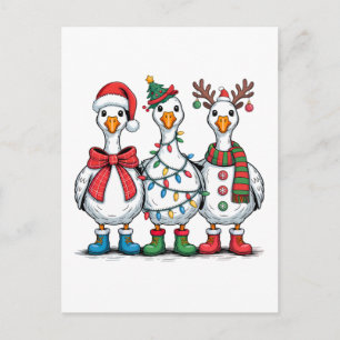 Funny Christmas Duck T-Shirt Cool Holiday Duck  Invitation Postcard