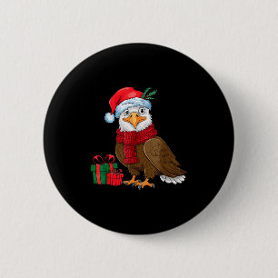 Funny Christmas Eagle Patriotic Bald Eagle With Sa 6 Cm Round Badge