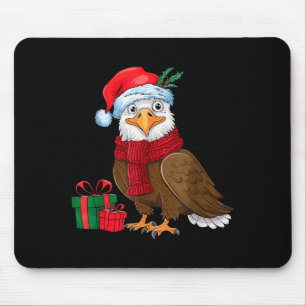 Funny Christmas Eagle Patriotic Bald Eagle With Sa Mouse Pad