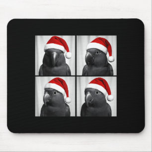 Funny Christmas Eclectus Parrot Santa Photo Booth  Mouse Pad