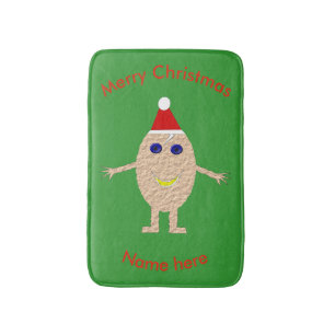 Funny Christmas Egg Bath Mat