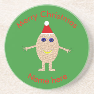 Funny Christmas Egg Coasters
