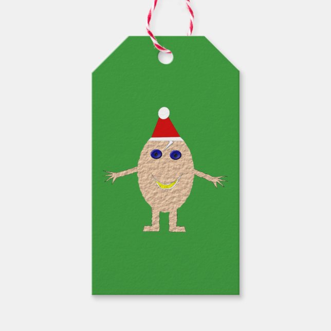 Funny Christmas Egg Custom Gift Tags (Front)