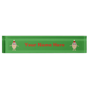 Funny Christmas Egg Custom Nameplate