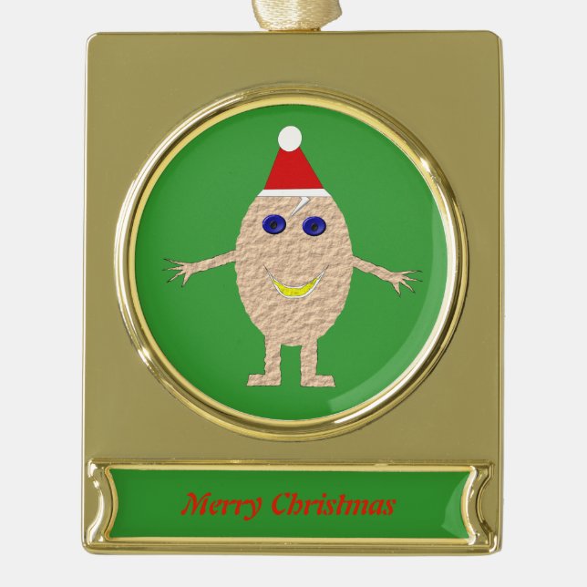 Funny Christmas Egg Custom Ornament (Front)