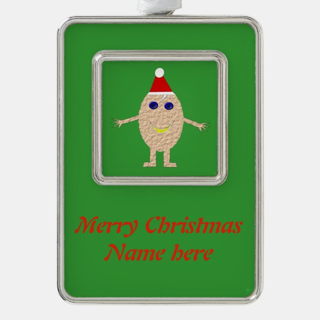 Funny Christmas Egg Custom Ornament (Front)