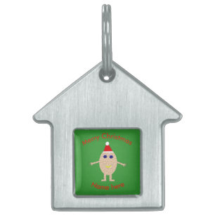 Funny Christmas Egg Custom Pet Tag