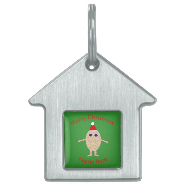 Funny Christmas Egg Custom Pet Tag (Front)