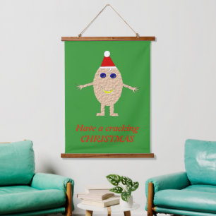 Funny Christmas Egg Funny Custom Hanging Tapestry